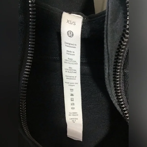 Lululemon oversized full-zip scuba black xs/s! - Picture 4 of 11